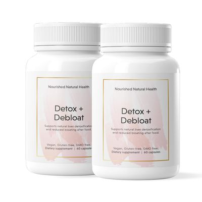Nourished Natural Health Detox Debloat - Milk Thistle Dandelion Root Vegan Supplement for Women - Bloating Relief Digestion Support - 120 Capsules