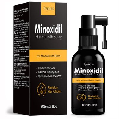 5 Minoxidil Spray for Men and Women, Biotin Hair Growth Serum Oil, Natural Hair Loss Regrowth Treatment for Thicker, Fuller Hair 60ml