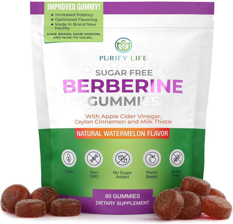 Keto Berberine Complex Gummies Sugar-Free with Ceylon Cinnamon, Milk Thistle, ACV AMPK Metabolic Activator Berberine Supplement for Metabolism, Energy, Gut Health, Fasting Body Mass Control