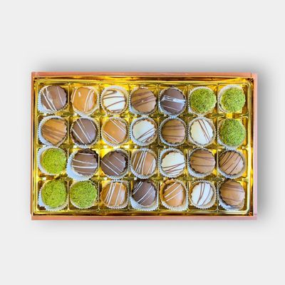Zaitoune Mixed Chocolate &amp; Pistachio Royal Petit Fours - 350 g  Assorted Gourmet Chocolate Covered Biscuit Selection  Authentic Arabic Cookies in a Beautiful Gift Box  Great Ramadan Sharing Present