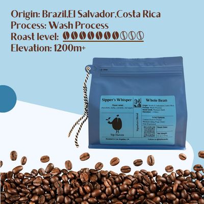 SipHaven Sippers Whisper Specialty Espresso Blend Medium-Dark Roast Whole Coffee Beans 16oz1lb454g Flavors of Red Apple covered in Caramel wrapped in Chocolate covered Nuts