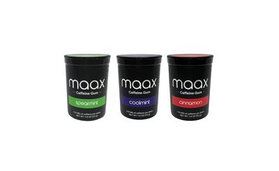 Maax Caffeine Energy Gum 125mg of Caffeine per Piece Variety Pack 75 Pieces per Pack Focus Supplement