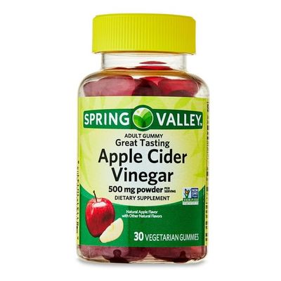 IKJ Apple Cider Vinegar Dietary Supplement Vegetarian Gummies, 500 mg, 30 Count