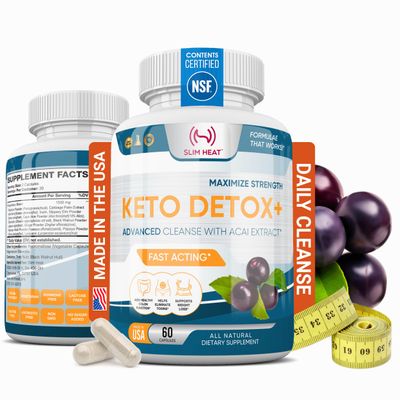 Keto Colon Cleanser Detox for Weight Flush, Advanced Gut Cleanse Detox for Women Men with Acai Berry Extract, Psyllium Husk, Elm, Aloe Papays - Relief Support, Non-GMO Colon Cleanse, 60 Capsules