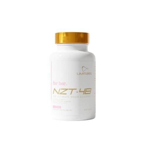 NZT-48 Premium Brain Booster for Her - Female Brain Booster - Brain Supplement for Memory Focus Natural Energy - Caffeinated, AcetvI-L-Carnitine, Vitamins B6 B12, 30 Servings
