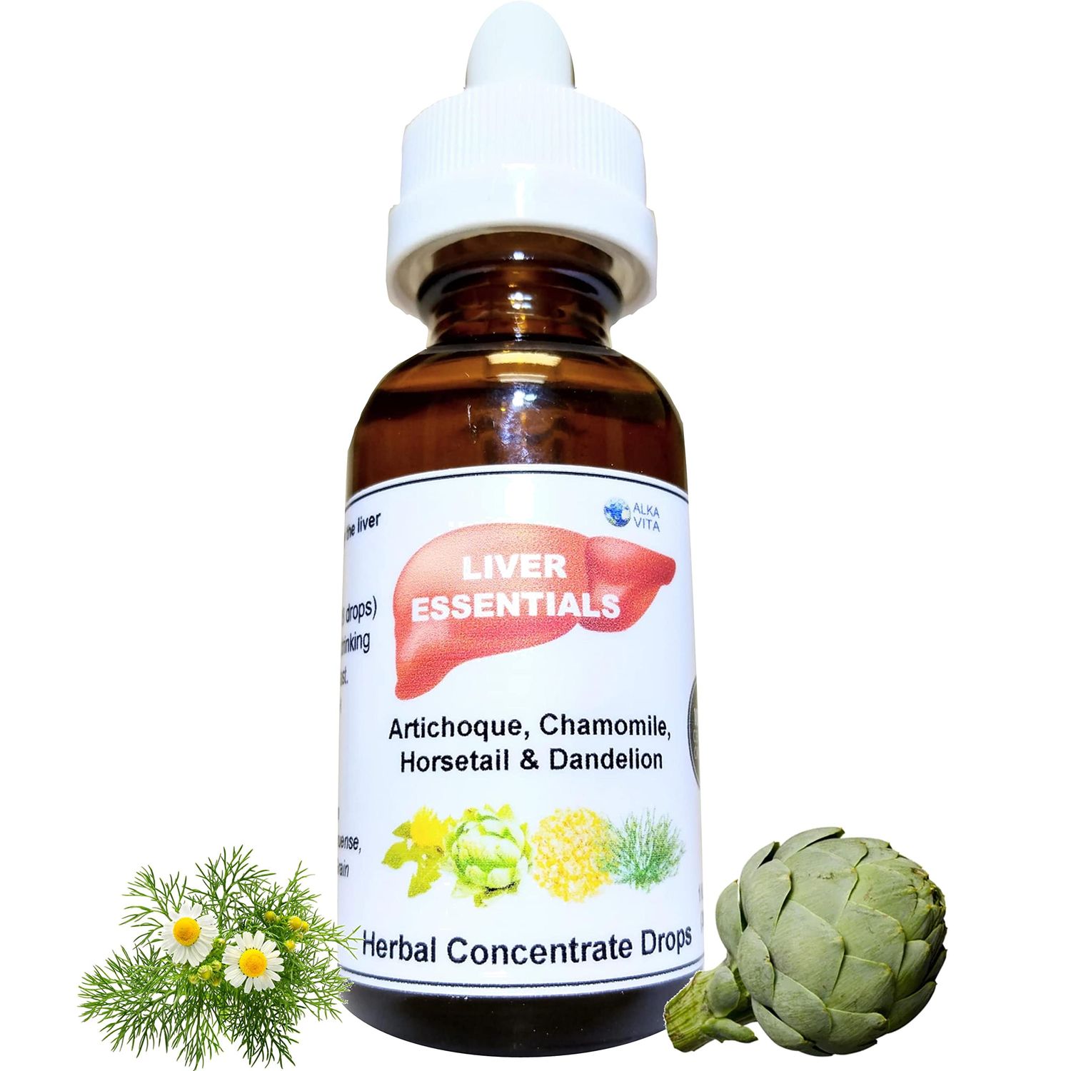 Liver Support Cleanse Fatty Liver Purifier Detox Herbal Concentrate Drops Pure Organic Artichoke Dandelion Chamomile Horsetail
