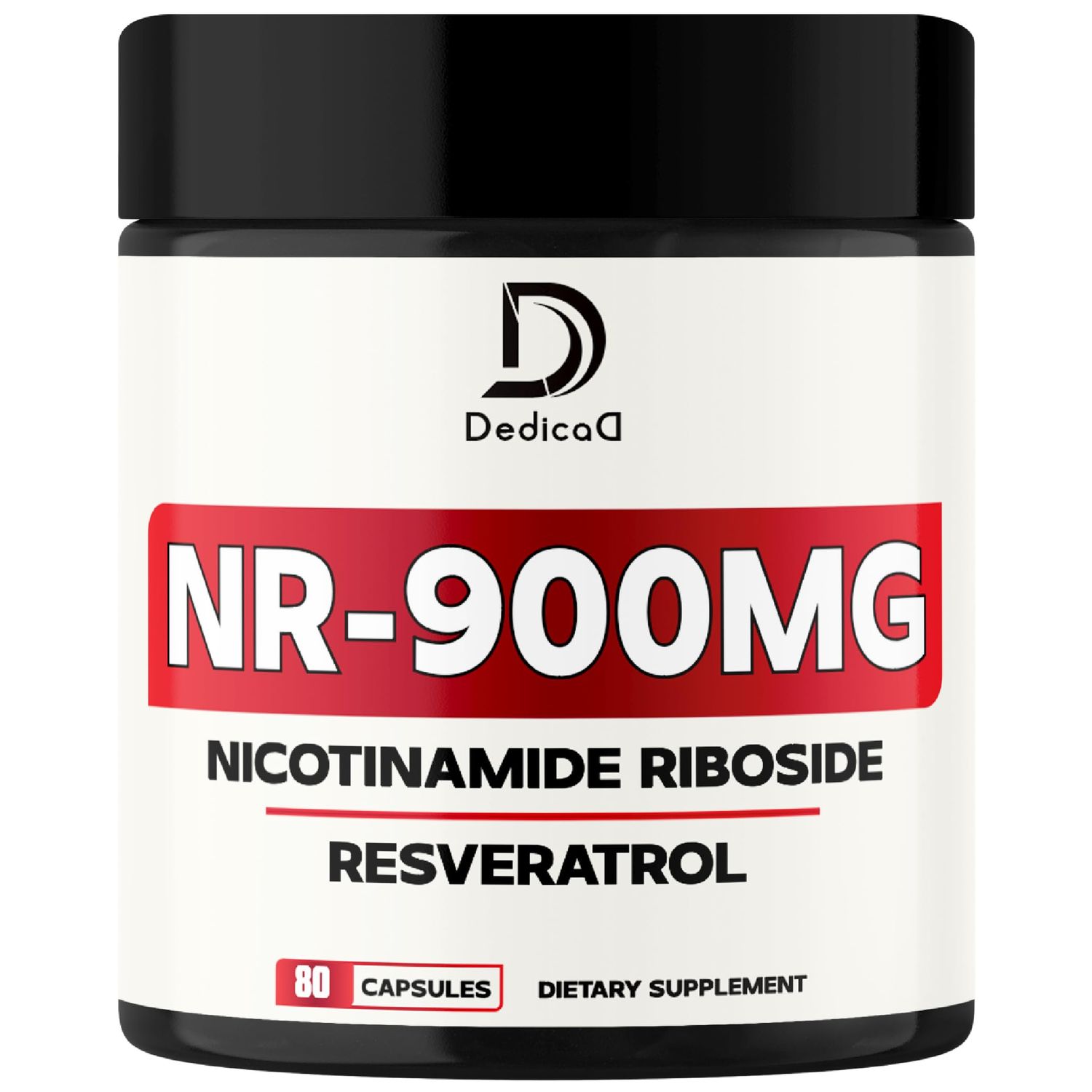 DEDICAD NAD Nicotinamide Riboside Resveratrol 900mg Plus Resveratrol 100MG - Cellular Production Restoration, Aging Well, Overall Vitality - 80 Capsules