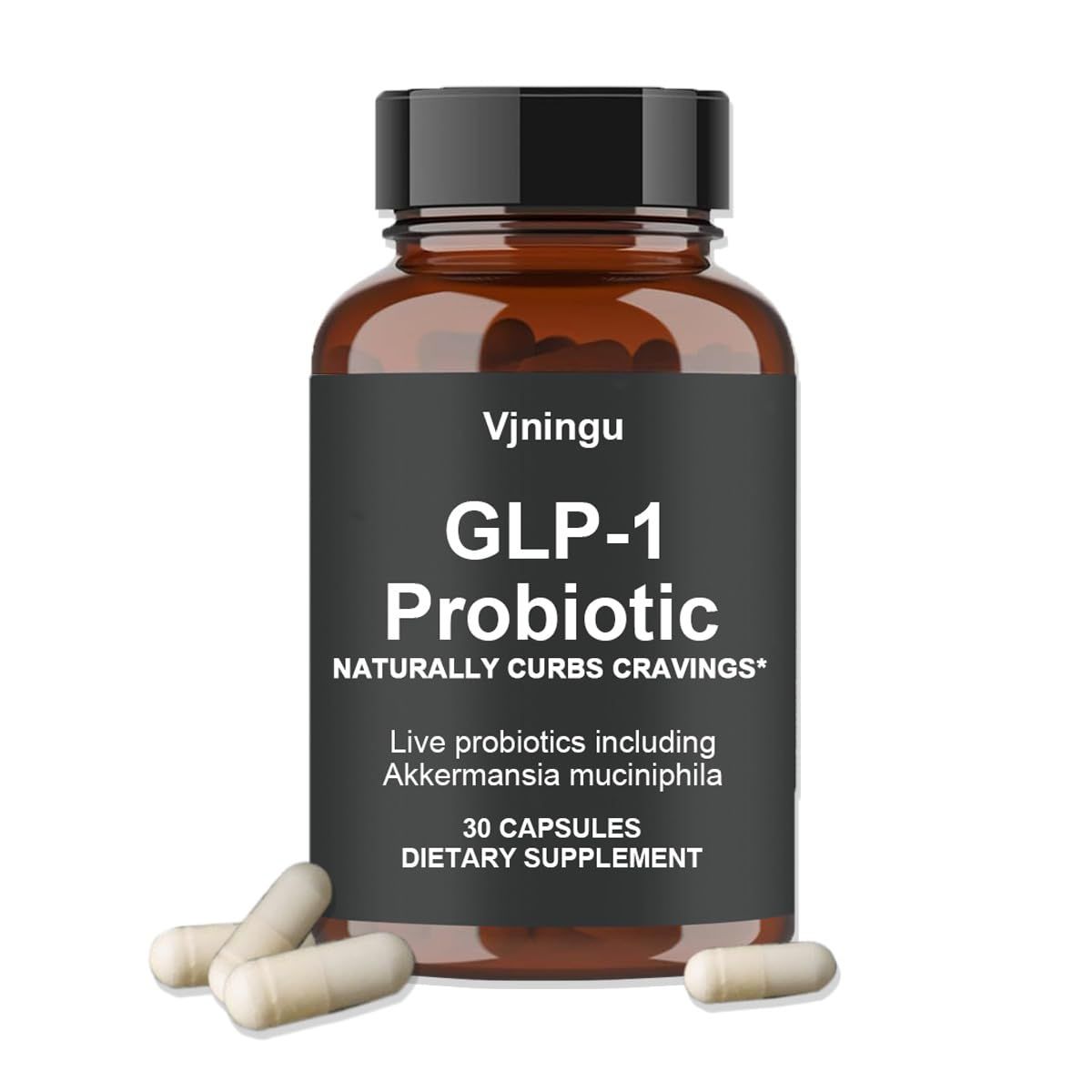 Vjningu GLP-1 Probiotic - 500M AFU Multi-Strain Probiotic Prebiotic, Naturally Support GLP-1 Production, Delayed Release, Third-Party Tested, for Men Women-30 Capsules 1pc
