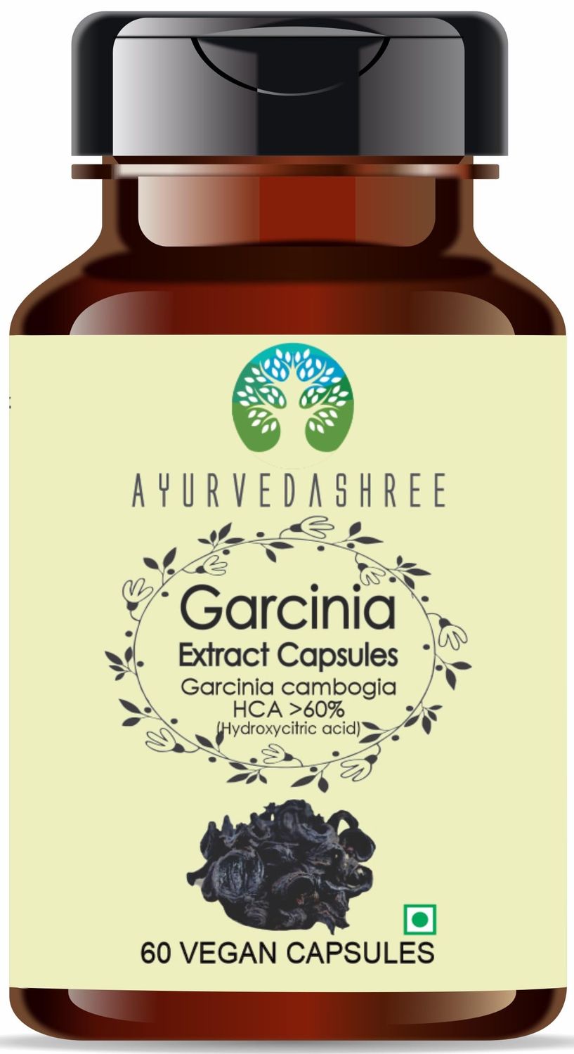 AYURVEDASHREE Garcinia Extract 500mg - 60 Vegetarian CapsulesGarcinia Cambogia All Natural 100 Vegan Gluten-Free GMP Certified