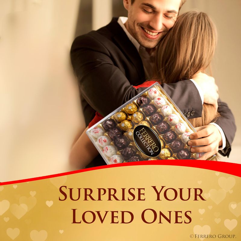 Ferrero Collection, 16 Count, Assorted Hazelnut, Chocolate and Coconut, Valentine's Chocolate Heart Gift Box, 6.2 oz