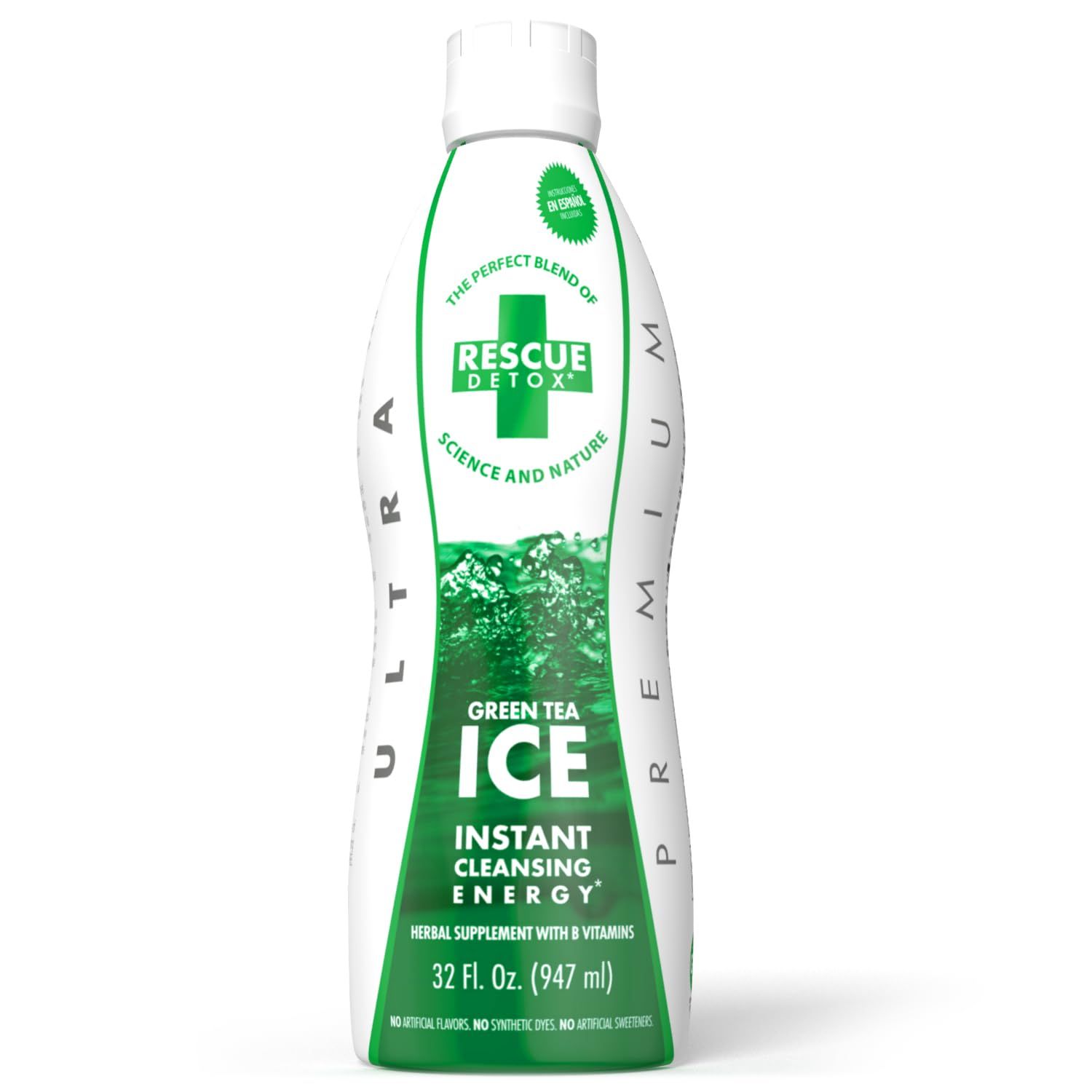 Rescue Detox ICE - Green Tea Flavor - 32oz Works in 90 Minutes