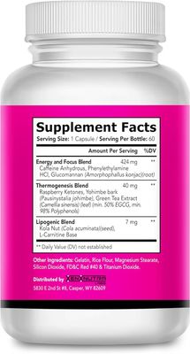 XENXNUTRA LABS Skinny Girl- Weight Loss Formula for Women- Best Female Diet Pills That Work Fast- Lipogenic to Curb Your Appetite- Thermogetic to Burn Away Fat- Boost Energy and Focus- 60 Capsules