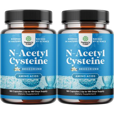 NAC Supplement N-Acetyl Cysteine 600mg - Potent Vegan High Absorption NAC 600 mg Capsules Glutathione Precursor for Liver Cleanse Detox Repair plus Lung Health and Immunity Support - 180ct 2pk