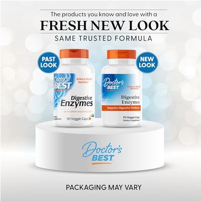 Doctors Best Digestive Enzymes, Supports Digestive Wellness, Non-GMO, Vegetarian 90 Veggie Caps