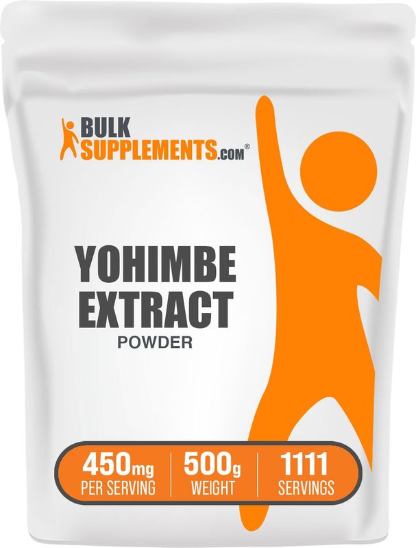 BulkSupplements.com Yohimbe Extract Powder - Yohimbe Bark Extract, Yohimbe Supplements, Yohimbe Bark Powder - Herbal Supplement, Gluten Free, 450mg per Serving, 500g 1.1 lbs Pack of 1