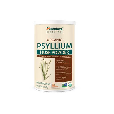 Himalaya Organic Psyllium Husk Powder, Daily Dietary Fiber Supplement, Regularity, Appetite Management, Certified Organic, Non-GMO, No Artificial Colors, Unflavored, 113 Teaspoon Supply, 24 Oz
