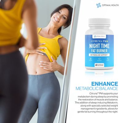 Citruna PM Night Time Weight Loss Supplement for Men Women- Natural Weight Loss Pills Infused with Ashwagandha, Lemon Balm, 5-HTP - Appetite Control Night Time Fat Loss Pills - 60 Capsules