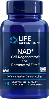 Life Extension NAD Cell Regenerator and Resveratrol Elite, 90 Veg Caps