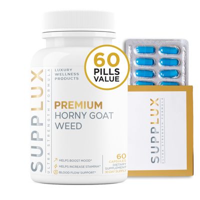 Premium Horny Goat Weed 9x Strength Fully Dosed Pills for Men Fast Acting Blood Flow, Build Muscle, Size, Strength, Stamina 9 Ultra Ingredients for Fast Results Proven Formula - 60 Caps