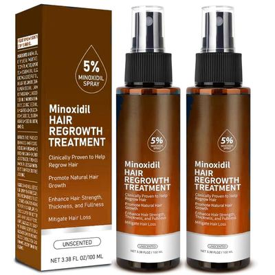 5 Minoxidil for Men, Minoxidil for Beard Growth, Hair Regrowth for Men, Treatment for Scalp Hair Loss Hair Thinning - Increase Thickness and Volume Faster Brown