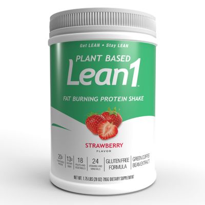 LEAN1 Nutrition53 Meal Replacement Powder for Weight Loss, Fat Burner, Appetite Control, Plant Based Strawberry 28 Ounce