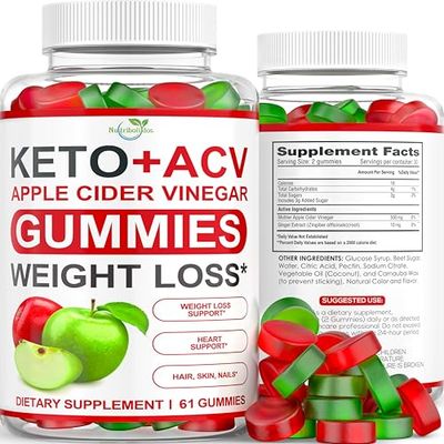 Keto ACV Gummies Advanced Weight Loss - ACV Keto Gummies Supplement for Women and Men - Metabolism, Detox, Cleanse - Apple Cider Vinegar Kelly Clarkson - Ginger Apple Flavor - 61 CT