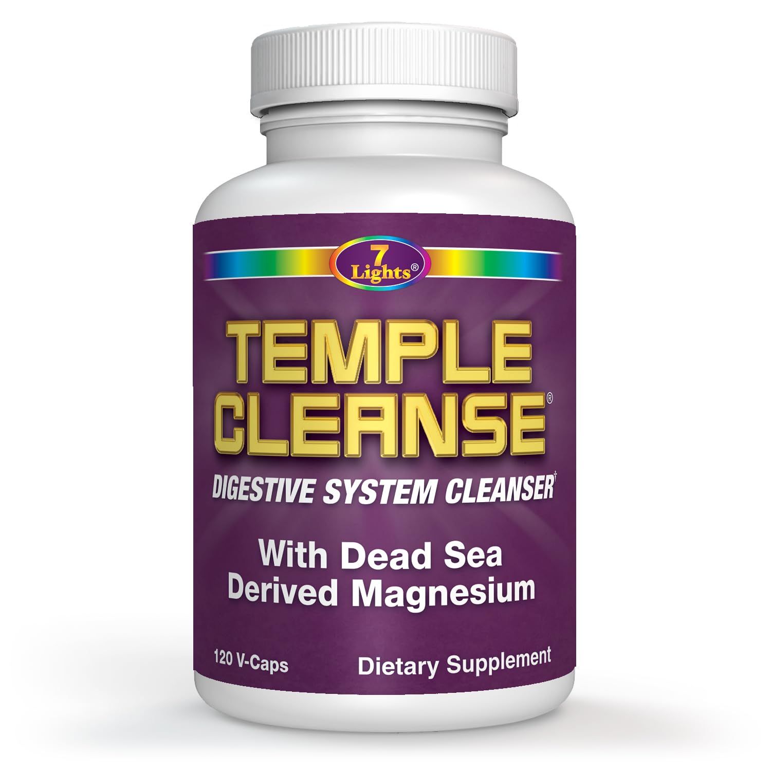Temple Cleanse 120 Capsules Oxygen Dead Sea Magnesium Colon Cleanse Detox, Fast-Acting Constipation Relief, No GasBloating, Vegan Gluten-Free Digestive Cleanse, Gentle on Stomach for Women Men