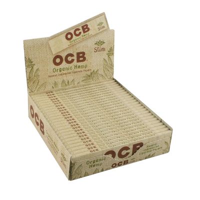OCB Organic Hemp Unbleached Papers Slim King Size Unflavored Flavor Pack of 24