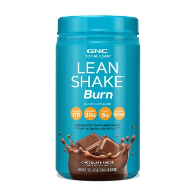 GNC Total Lean Shake Burn Protein Powder  Hunger Satisfying, Proven to Burn 3x More Calories  Chocolate Fudge  16 Servings