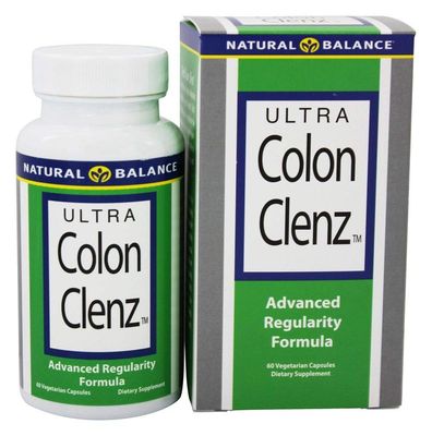Natural Balance Ultra Colon Clenz Herbal Cleansing Regularity Formula for Overnight Support 60 VegCaps, 60 Serv.