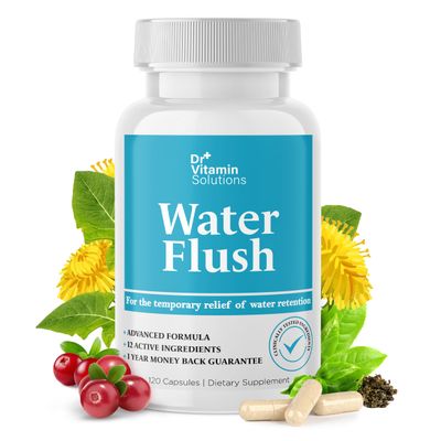 Dr Vitamins Diuretic Water Pills for Weight Control - Instant Natural Relief from Bloat and Swelling - Green Tea, Cranberry, Dandelion Leaf Extract - Water Retention Pills for Women Men - 120 Caps