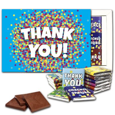 THANK YOU, Chocolate Gift Set - 1 box, 5 x 7.5 inches - Blue ThankU