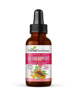 Papaya Leaf Blood Support Supplement 1oz - Natural Aid for Cardiovascular Health and Blood Circulation - Premium Formula with Glycerin - Gluten-Free, and Vegan