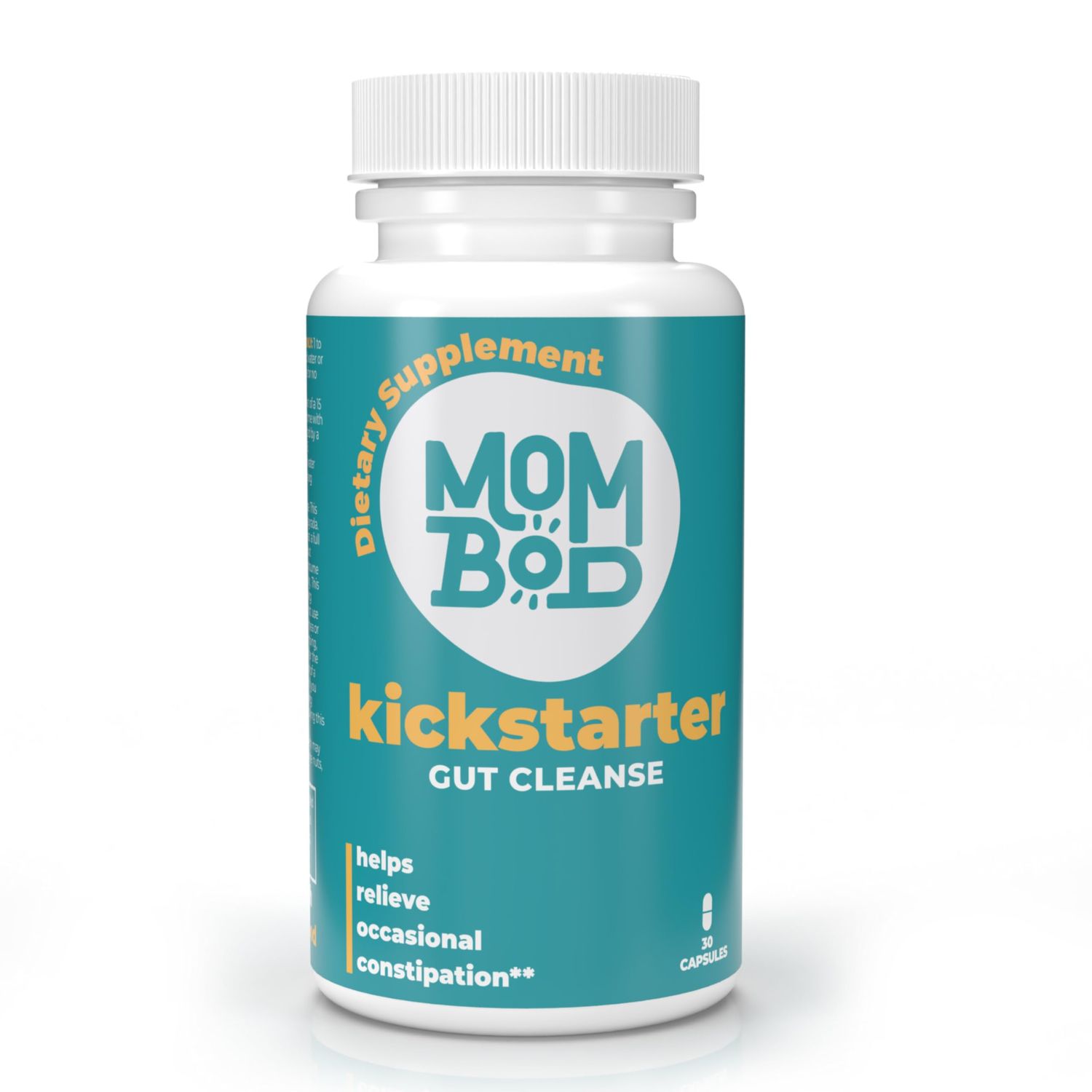 MomBod kickstarter Gut Cleanse for Women - All-Natural Constipation Relief, Gentle Detox with Senna, Cascara, Aloe Flax, Non-GMO, Made in USA, Clinically Tested, Supports Digestive Health