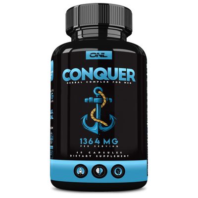 Conquer Mens Fertility Supplement - Testosterone Booster for Men w Maca Root, Horny Goat Weed Tribulus Terrestris - Male Fertility Supplement - Libido Booster for Men - Male Enhancement Pills -60Ct