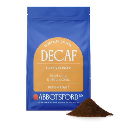 Decaf Flavored Coffee Ground, Sweet Citrus Mild Chocolate Medium Roast Ground Coffee, Signature Blend Swiss Water Processed Premium Coffee, 12oz Brooklyn Bag, Kosher Certified