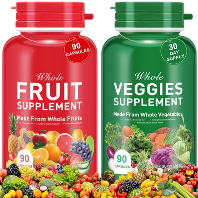 Daiasns Fruits and Vegetables Supplements,Fruit and Veggies Supplement -90 Fruit 90 Vegetables High Fiber Supplement for Immunity, Gut Energy, Superfood Formula, Vegan