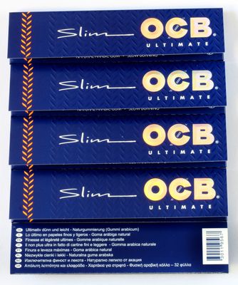5 booklets OCB Ultimate Slim Thinnest Rolling Paper King Size