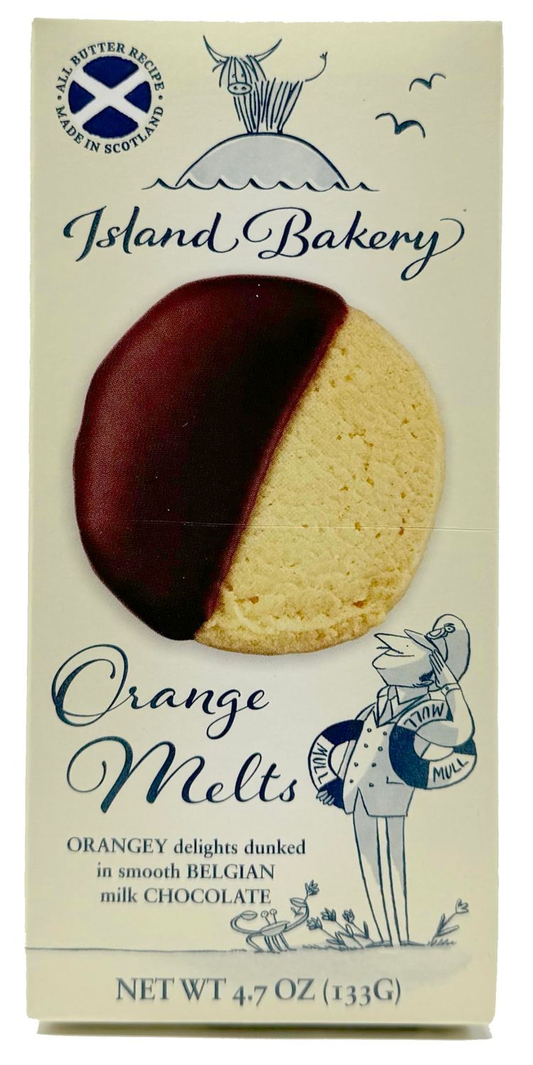 Island Bakery Orange Melts - All Butter Orange Cookies Dipped in Belgian Chocolate, Made in Scotland 4.7 Ounce