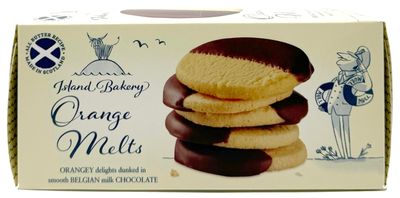 Island Bakery Orange Melts - All Butter Orange Cookies Dipped in Belgian Chocolate, Made in Scotland 4.7 Ounce