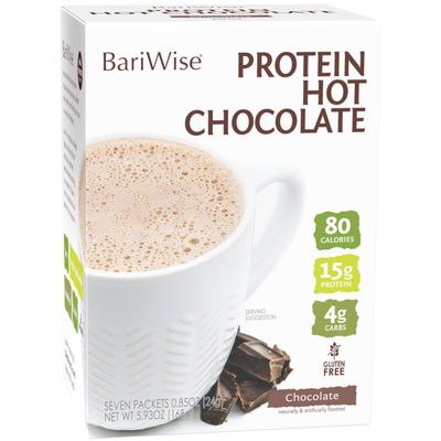BariWise Protein Hot Chocolate, Hot Cocoa, Low Sugar, Low Carb, Keto Friendly Gluten Free 7ct