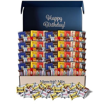Munchie Mix - Gift Box HAPPY BIRTHDAY TO YOU BOX 5 Pound Assorted Bulk Chocolate Mix - Fun Size Candy Bar Variety Pack and Chocolate Gift Bag Assortment - Approximately 5 lbs