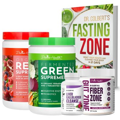 Dr. Colbert MD 21 Day Detox Fast Starter Kit by Divine Health Fiber Zone Nano-Glutathione Spray Liver Gallbladder Cleanse Fasting Zone Book
