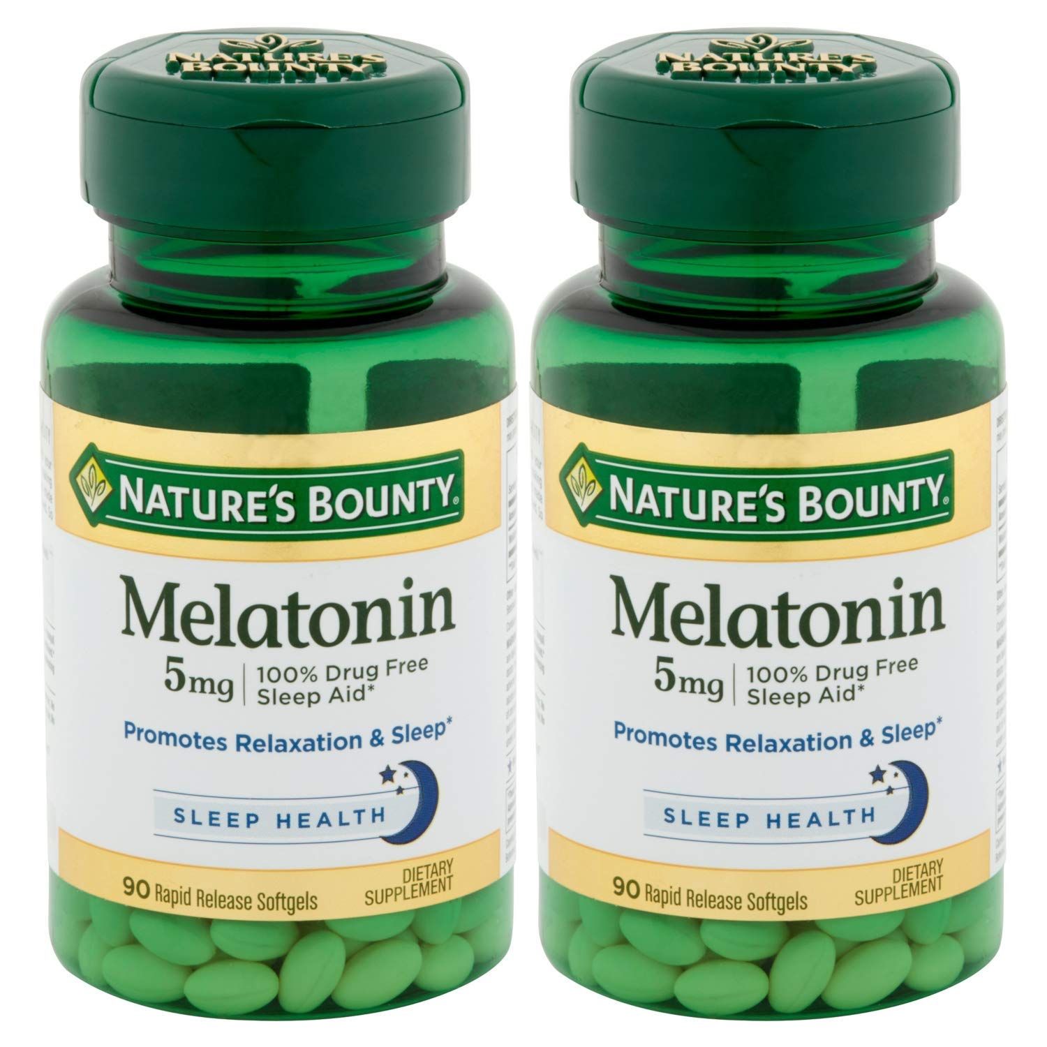 Natures Bounty Melatonin 5mg, 90 Softgels Pack of 2