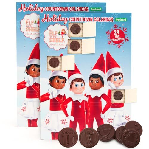 Chocolate Advent Calendar 2024, 24 Delicious Milk Chocolate Pieces, Premium Advent Calendar with Numbered Spots to Open Each Day, Perfect Elf Advent Calendar for Holiday Enthusiasts 2-Pack
