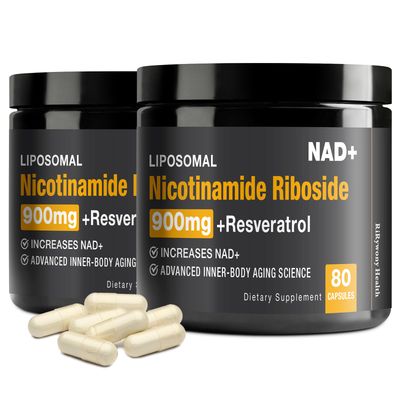 RiRywony Health NAD Supplement - NAD with Nicotinamide Riboside NR and Resveratrol Quercetin 900mg Pure Organic NAD Plus for Cellular Repair Healthy Aging Brain Function 2 Pack