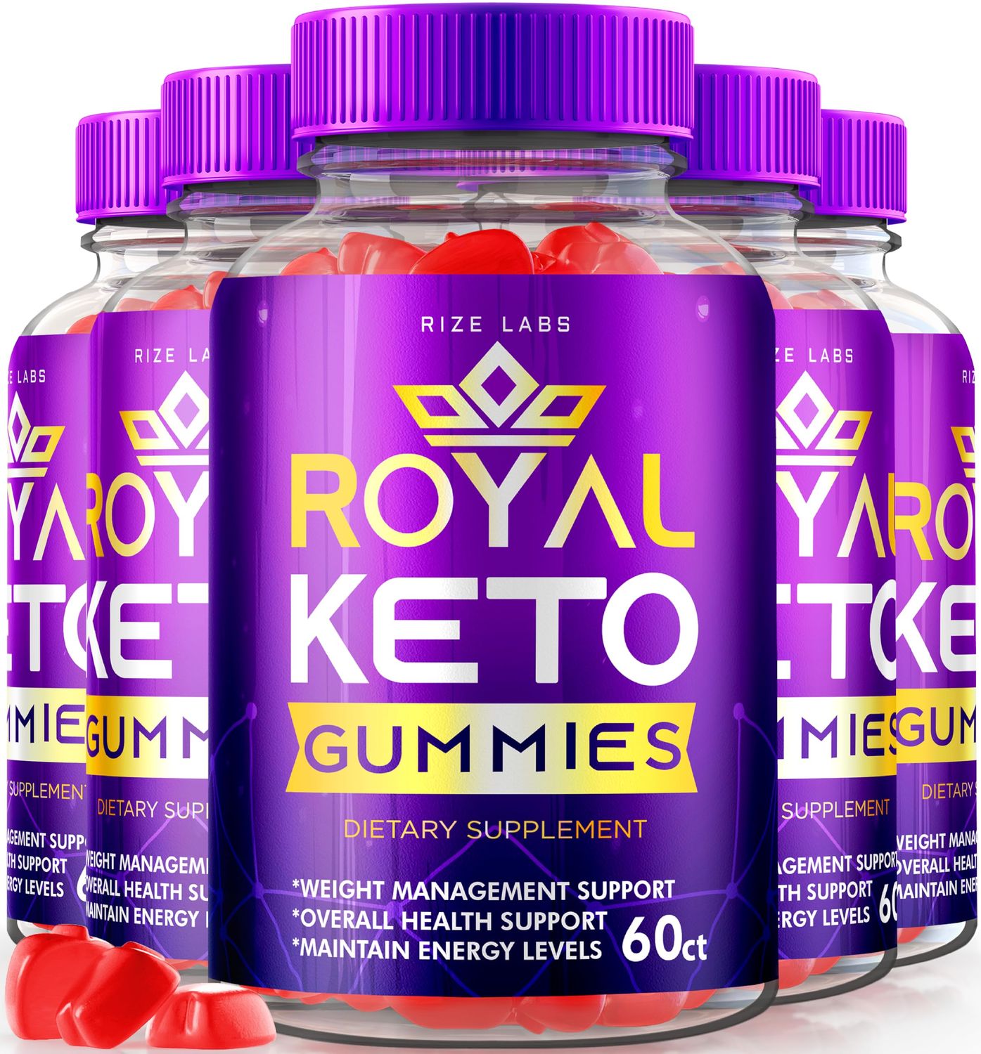 rize labs - Royal Keto Gummies - ACV Organic Support for Belly Fat Weight Loss Diet, for Men Women Apple Cider Vinegar Extra Strength Gummies 300 Gummies Pack of 5