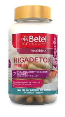 Higadetox Healthy Liver Detox Capsules By Betel Natural - Desintoxica Su Higado - 90 Capsules