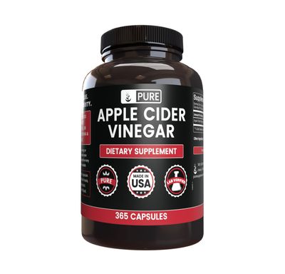 Pure Original Ingredients Apple Cider Vinegar 365 Capsules No Magnesium Or Rice Fillers, Always Pure, Lab Verified